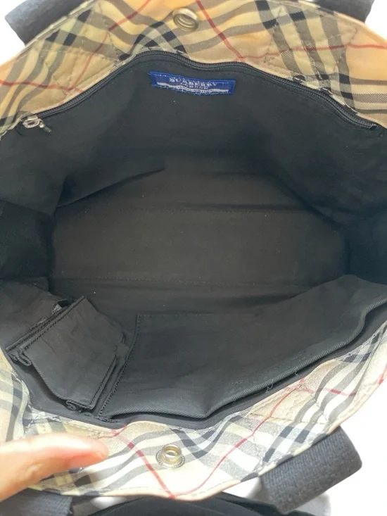 BURBERRY Nova Check Blue Label Nylon Hand Bag - Picture 10 of 16